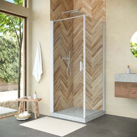 Душевой уголок Vegas-Glass EP-Fis Novo 90x100 EP-FIS NOVO 90*100 01 01 стекло прозрачное, профиль белый, без поддона