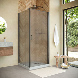 Фото Душевой уголок Vegas-Glass EP-Fis NOVO h2000 80*90 11 Moru R  профиль оружейная сталь, стекло Moru