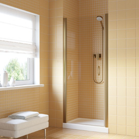 Душевая дверь в нишу Vegas-Glass EP Lux 90x199 EP LUX 90 05 01 стекло прозрачное, профиль бронза