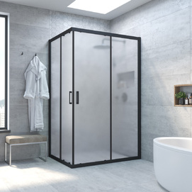 Душевой уголок Vegas-Glass ZA-F NOVO 120x70 ZA-F NOVO 120*70 02М 10 профиль черный, стекло сатин