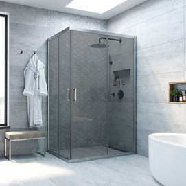 Душевой уголок Vegas-Glass ZA-F NOVO 85x70 ZA-F NOVO 85*70 07 07 профиль матовый хром, стекло графит