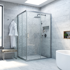 Душевой уголок Vegas-Glass ZA-F NOVO 85x70 ZA-F NOVO 85*70 07 crystalvision профиль матовый хром