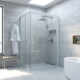 Душевой уголок Vegas-Glass ZA-F NOVO h2000 110x90 ZA-F NOVO h2000 110*90 01 01 профиль белый, стекло прозрачное