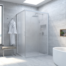 Душевой уголок Vegas-Glass ZA-F NOVO h2000 85x80 ZA-F NOVO h2000 85*80 01 10 профиль белый, стекло сатин