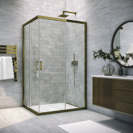 Душевой уголок Vegas-Glass ZA-F TUR NOVO h1900 100x70 ZA-F TUR NOVO h1900 100*70 05 01 профиль бронза, стекло прозрачное