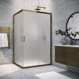 Душевой уголок Vegas-Glass ZA-F TUR NOVO h1900 100x90 ZA-F TUR NOVO h1900 100*90 05 05 профиль бронза, стекло сатин