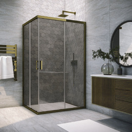 Душевой уголок Vegas-Glass ZA-F TUR NOVO h1900 100x90 ZA-F TUR NOVO h1900 100*90 05 07 профиль бронза, стекло графит