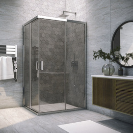 Душевой уголок Vegas-Glass ZA-F TUR NOVO h1900 90x70 ZA-F TUR NOVO h1900 90*70 08 07 профиль глянцевый хром, стекло графит