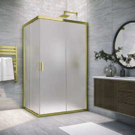 Душевой уголок Vegas-Glass ZA-F TUR NOVO h1900 90x80 ZA-F TUR NOVO h1900 90*80 09 10 профиль золото глянцевое, стекло сатин