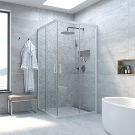 Душевой уголок Vegas-Glass ZA NOVO 95x95 ZA NOVO 95 01 crystalvision профиль белый