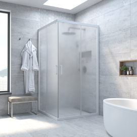 Душевой уголок Vegas-Glass ZA NOVO h200 90x90 ZA NOVO h2000 90 01 10 профиль белый, стекло сатин