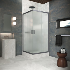 Душевой уголок Vegas-Glass ZA Protec 80x80 ZA Protec h1900 80 06 10 профиль GunMetal, стекло сатин