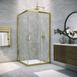 Душевой уголок Vegas-Glass ZA TUR NOVO 120x120 ZA TUR NOVO 120 09 01 профиль глянцевое золото, стекло прозрачное