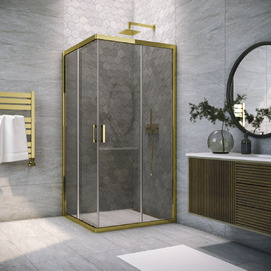 Душевой уголок Vegas-Glass ZA TUR NOVO 120x120 ZA TUR NOVO 120 09 07 профиль глянцевое золото, стекло графит