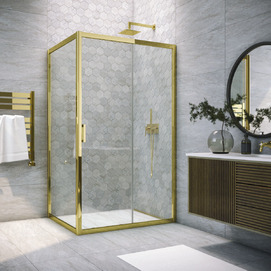 Душевой уголок Vegas-Glass ZP+ZPV TUR+NOVO 105x80 ZP+ZPV TUR NOVO 105*80 09 01 профиль золото глянцевое, стекло прозрачное