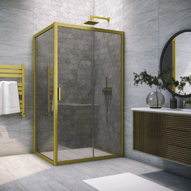 Душевой уголок Vegas-Glass ZP+ZPV TUR+NOVO 120x80 ZP+ZPV NOVO h2000 120*80 03 07 профиль золото матовое, стекло графит
