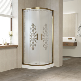 Душевой уголок Vegas-Glass 100x90 ZS 100*90 05 Felicita2 профиль бронза, стекло Felicita2
