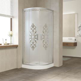 Душевой уголок Vegas-Glass 100x90 ZS 100*90 07 Felicita2 профиль матовый хром, стекло Felicita2