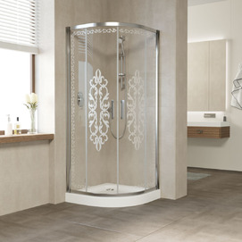 Душевой уголок Vegas-Glass 100x90 ZS 100*90 08 Felicita1 профиль глянцевый хром, стекло Felicita1