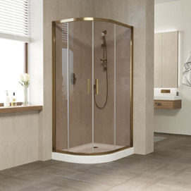Душевой уголок Vegas-Glass 100x80 ZS-F 100*80 05 05 профиль бронза, стекло бронза