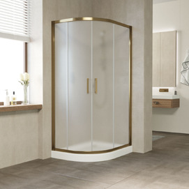 Душевой уголок Vegas-Glass 100x80 ZS-F 100*80 05 10 профиль бронза, стекло сатин