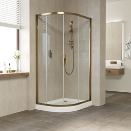 Душевой уголок Vegas-Glass 100x90 ZS-F 100*90 05 01 профиль бронза, стекло прозрачное