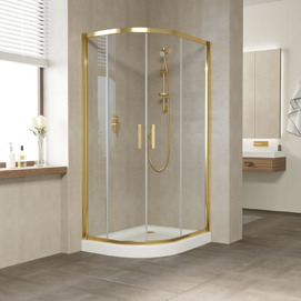 Душевой уголок Vegas-Glass 100x90 ZS-F 100*90 09 01 профиль золото, стекло прозрачное