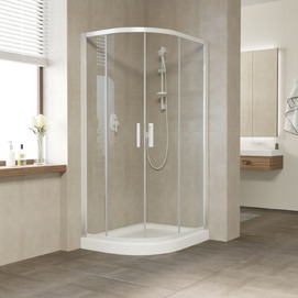 Душевой уголок Vegas-Glass 120x110 ZS-F NOVO 120*110 01 01 профиль белый, стекло прозрачное