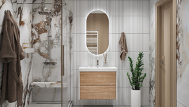 Мебель для ванной комнаты Velvex Gesso tp.GES.9696.80.2Y белый матовый/дуб сонома
