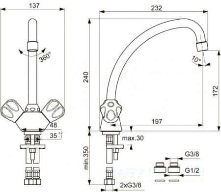 Смеситель для кухни Vidima Vit BA159AA, цвет хром - фото 2