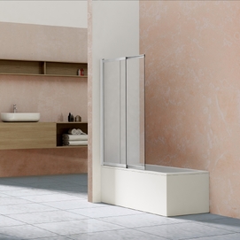 Шторка на ванну Vincea VSB-1E100CLBN 100x145 стекло прозрачное, профиль брашированный никель