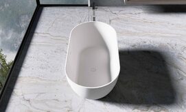 Фото Ванна из искусственного камня Vincea 160x80 VBT-4S04MW-1600 Солид Серфейс (Solid Surface), со сливом, белая матовая