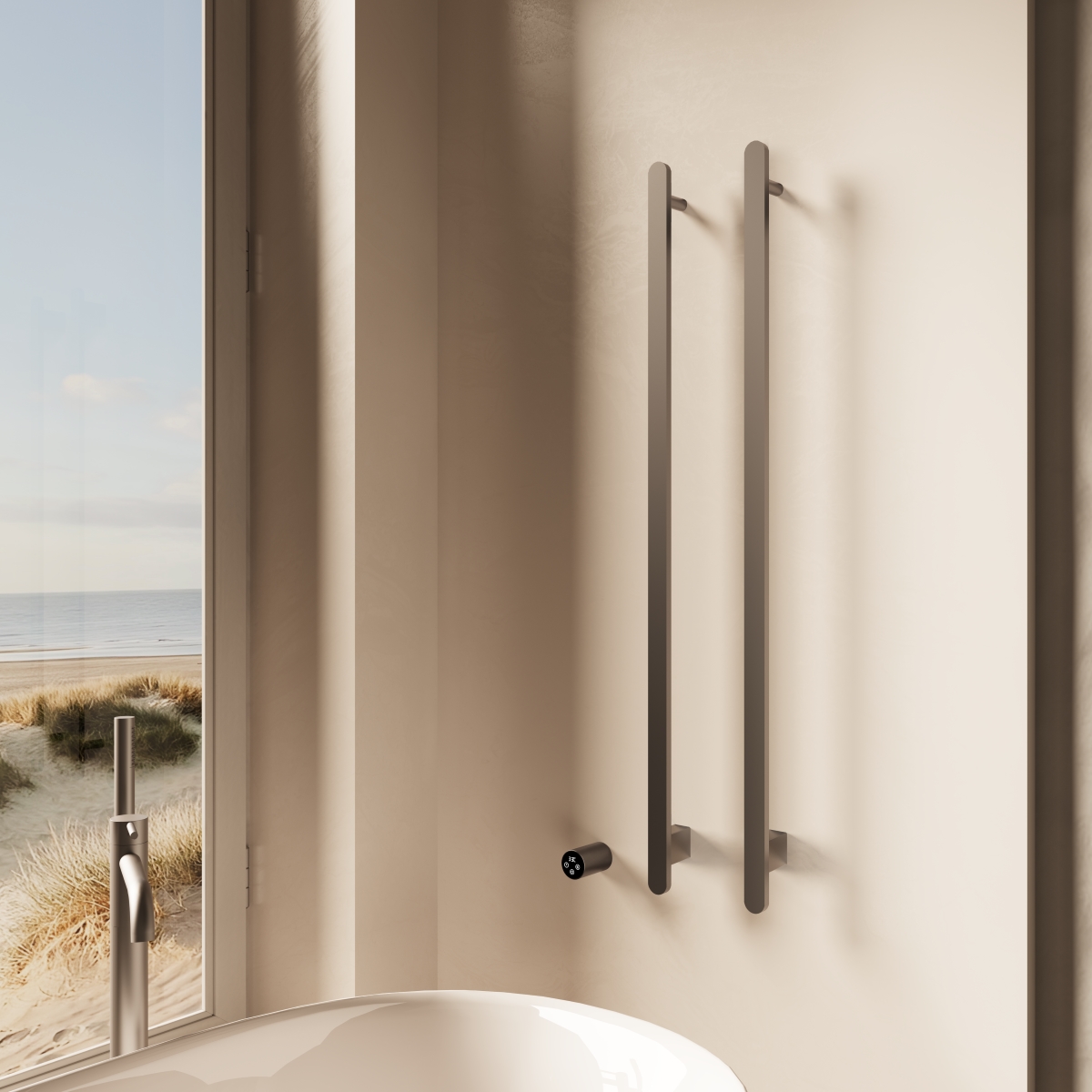 Полотенцесушитель электрический Vincea 30x100 VTD-2VT1GM с таймером вороненая сталь 43130₽