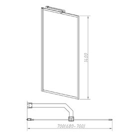 Фото Шторка на ванну Vincea 70x140 VSB-41700FLBN стекло рифленое, профиль брашированный никель