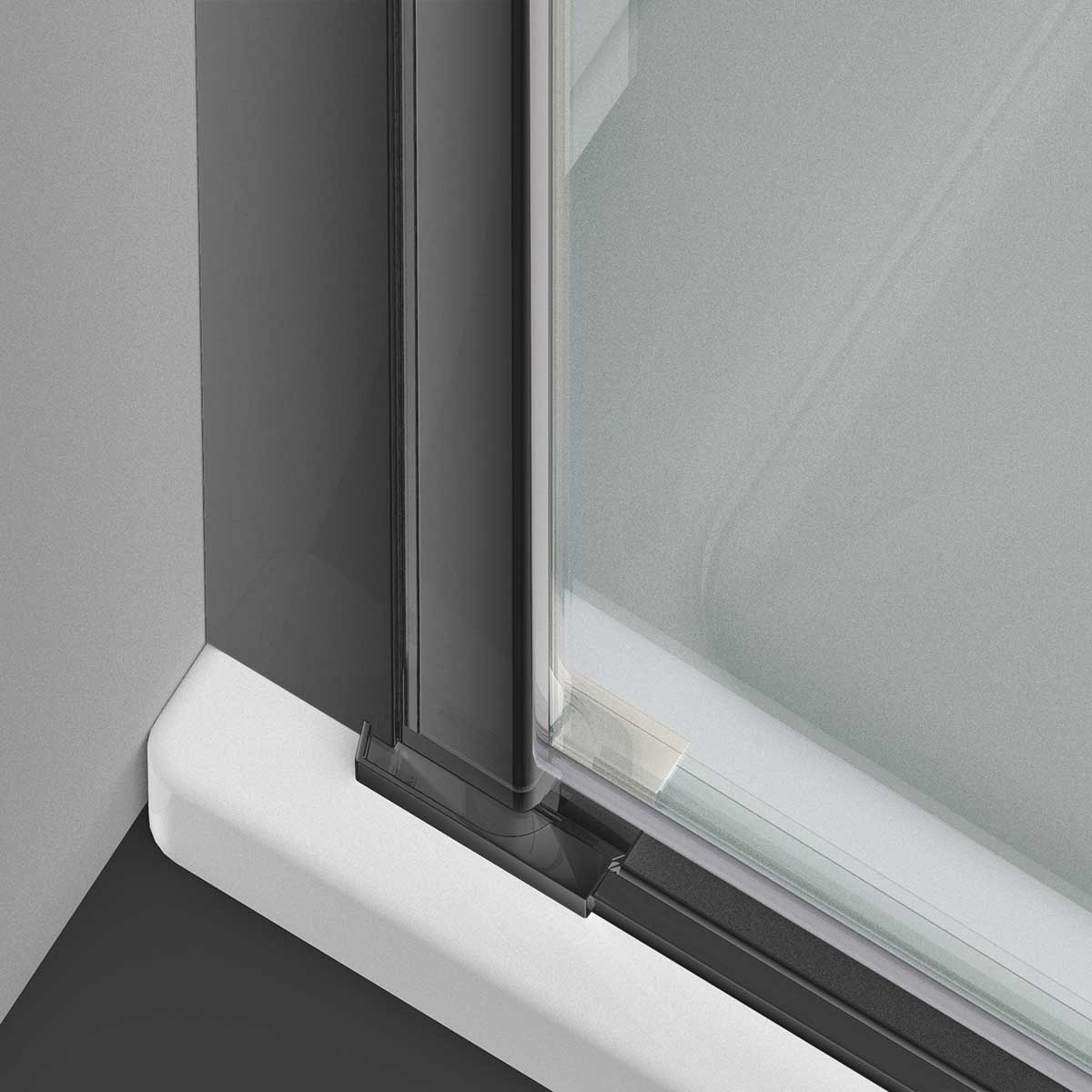 Душевая дверь Vincea Alpha 60x195 VDP-3AL600CLGM стекло прозрачное, профиль вороненая сталь, цвет серебро - фото 4