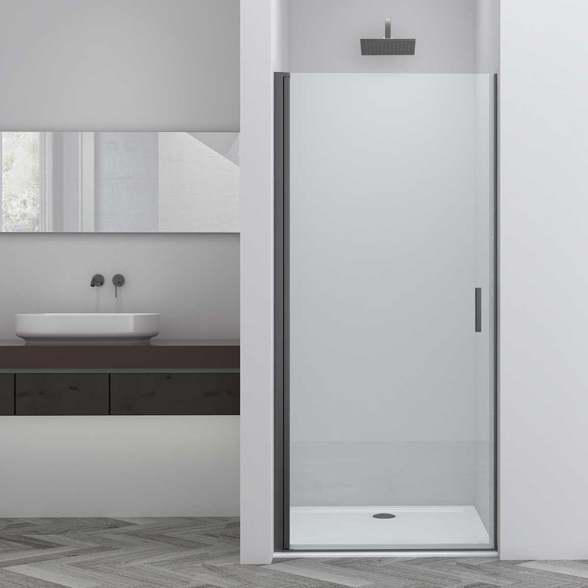 Душевая дверь Vincea Alpha 85x195 VDP-3AL850CLGM стекло прозрачное профиль вороненая сталь 21360₽