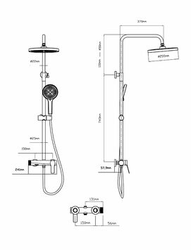 Фото Душевая стойка Vincea Arco VSFS-4AR1CH с изливом, хром