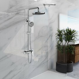 Фото Душевая стойка Vincea Arco VSFS-4AR1CH с изливом, хром