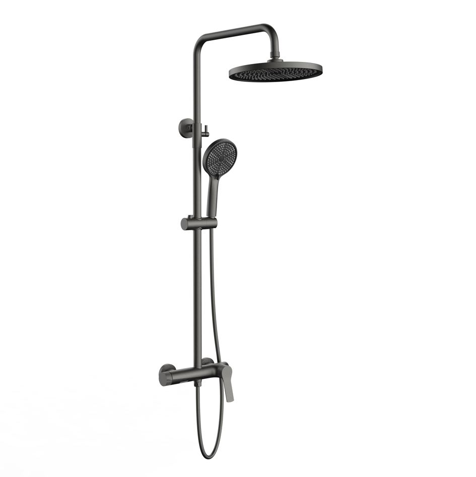 Душевая стойка Vincea Arco VSFS-4AR1GM с изливом вороненая сталь 29720₽