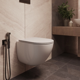 Унитаз подвесной Vincea Bien VT1-56TFS белый, безободковый, смыв торнадо, ультратонкое сиденье с микролифтом