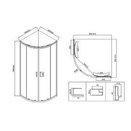 Фото Душевой уголок Vincea City 90x90 стекло прозрачное, профиль черный, без поддона