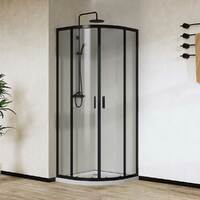 Душевой угол Vincea City 90x90 VSQ-5CT900CLB стекло прозрачное, профиль черный, без поддона