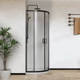 Фото Душевой уголок Vincea City 90x90 стекло прозрачное, профиль черный, без поддона