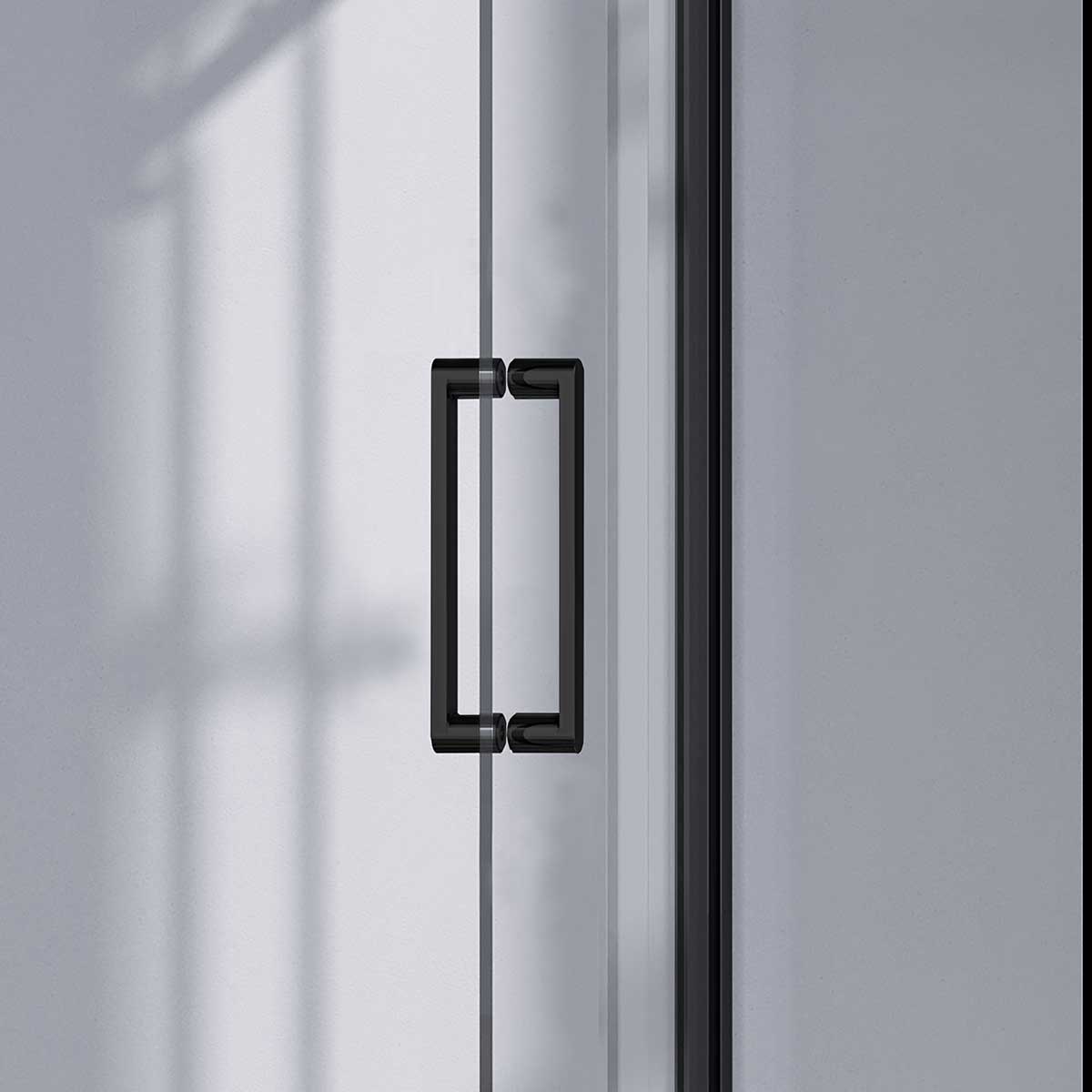 Душевая дверь в нишу Vincea Como-N 130x195 VDS-4CN130CLB стекло прозрачное, профиль черный - фото 3