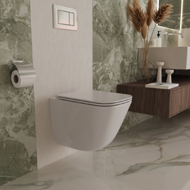 Подвесной унитаз Vincea Demi VT1-55T безободковый, с сиденьем микролифт, белый глянцевый