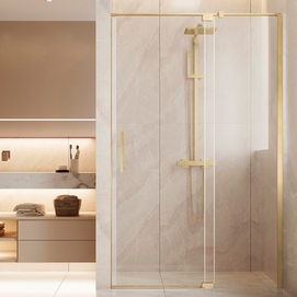 Душевая дверь Vincea Extenza 110-120x195 VDP-4EX1112CLG стекло прозрачное, профиль брашированное золото