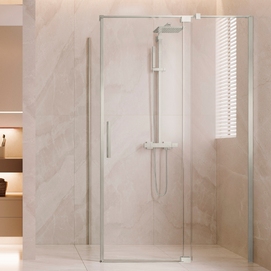 Душевой уголок Vincea Extenza 90-100x100 VSR-4EX901010CLBN стекло прозрачное, профиль брашированный никель