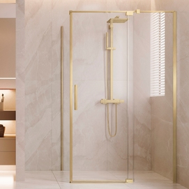 Душевой уголок Vincea Extenza 90-100x90 VSR-4EX901090CLG стекло прозрачное, профиль брашированное золото