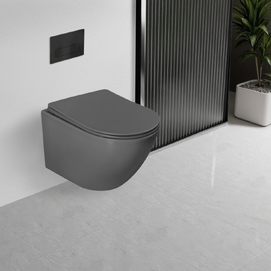 Подвесной унитаз Vincea Globo VT1-14TMA безободковый, с сиденьем микролифт, антрацит матовый