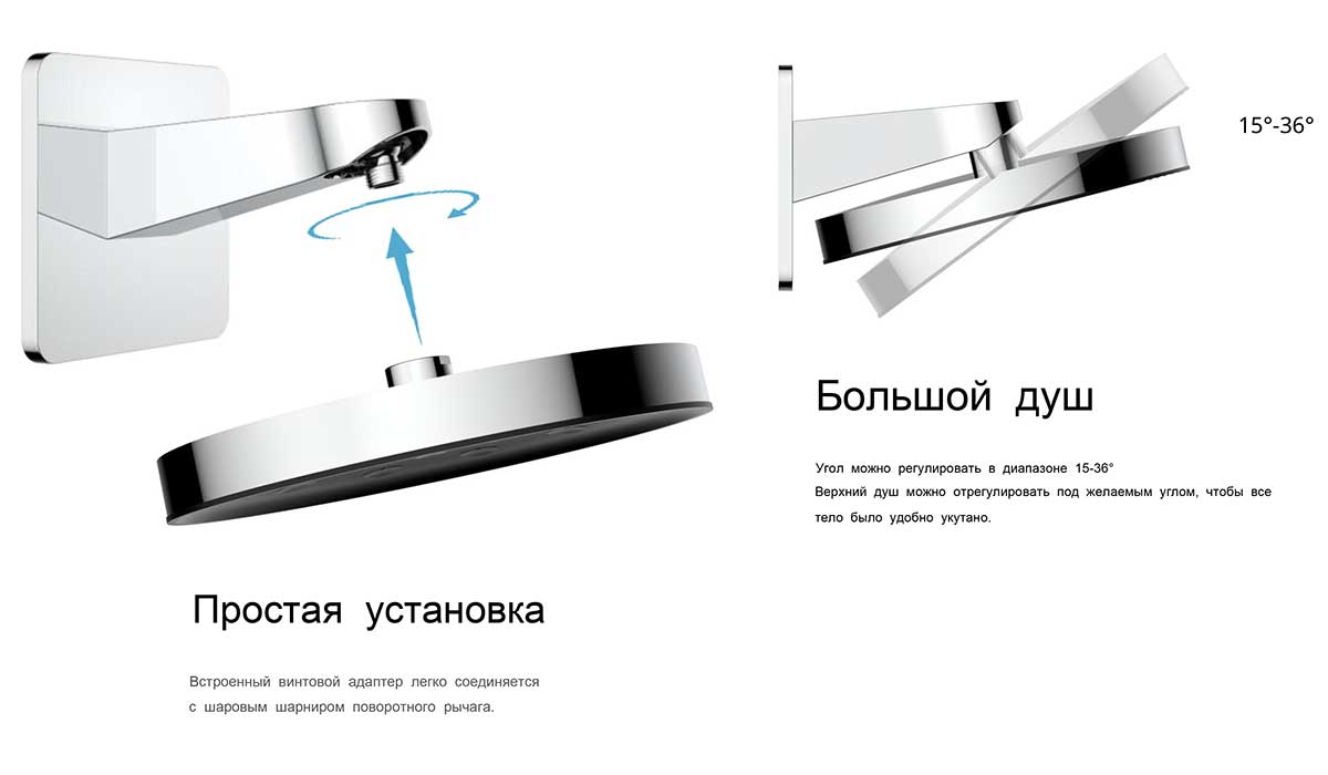 Душевая система Vincea Inspire VSFW-3I22MT3GM вороненная сталь, со смесителем и термостатом, цвет серый - фото 6